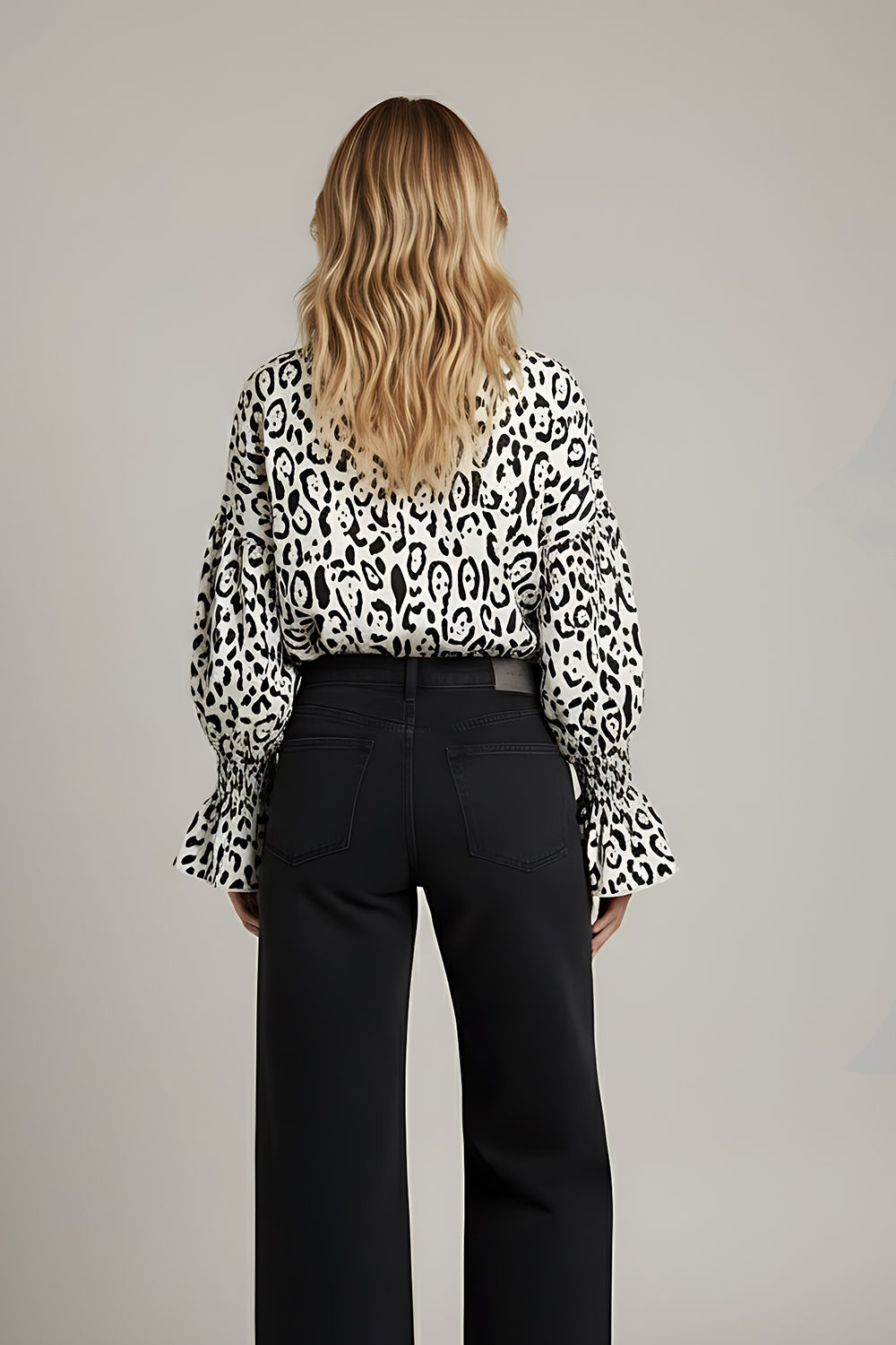 Cream-colored loose-fitting shirt