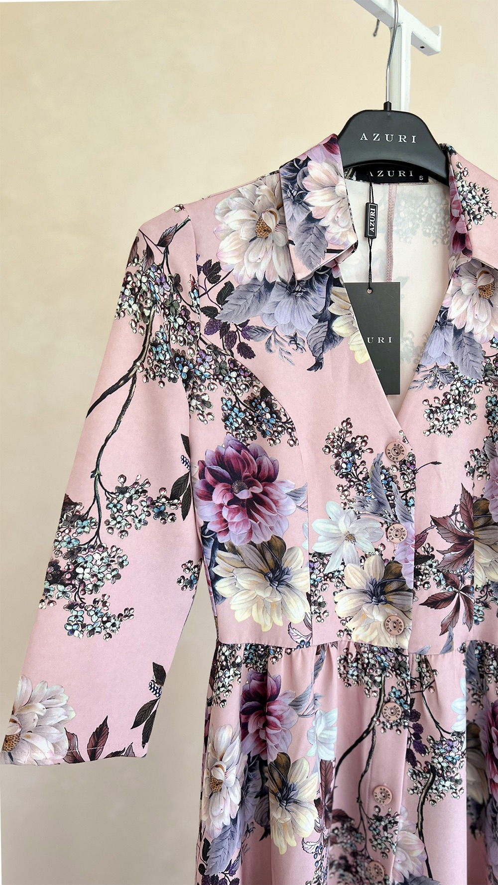 Floral print shirt dress