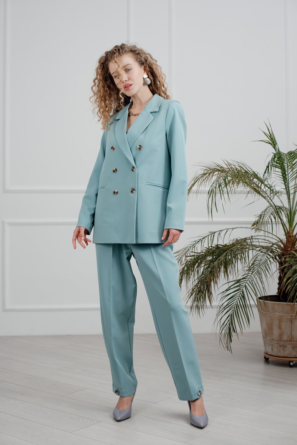 Mint double-breasted jacket