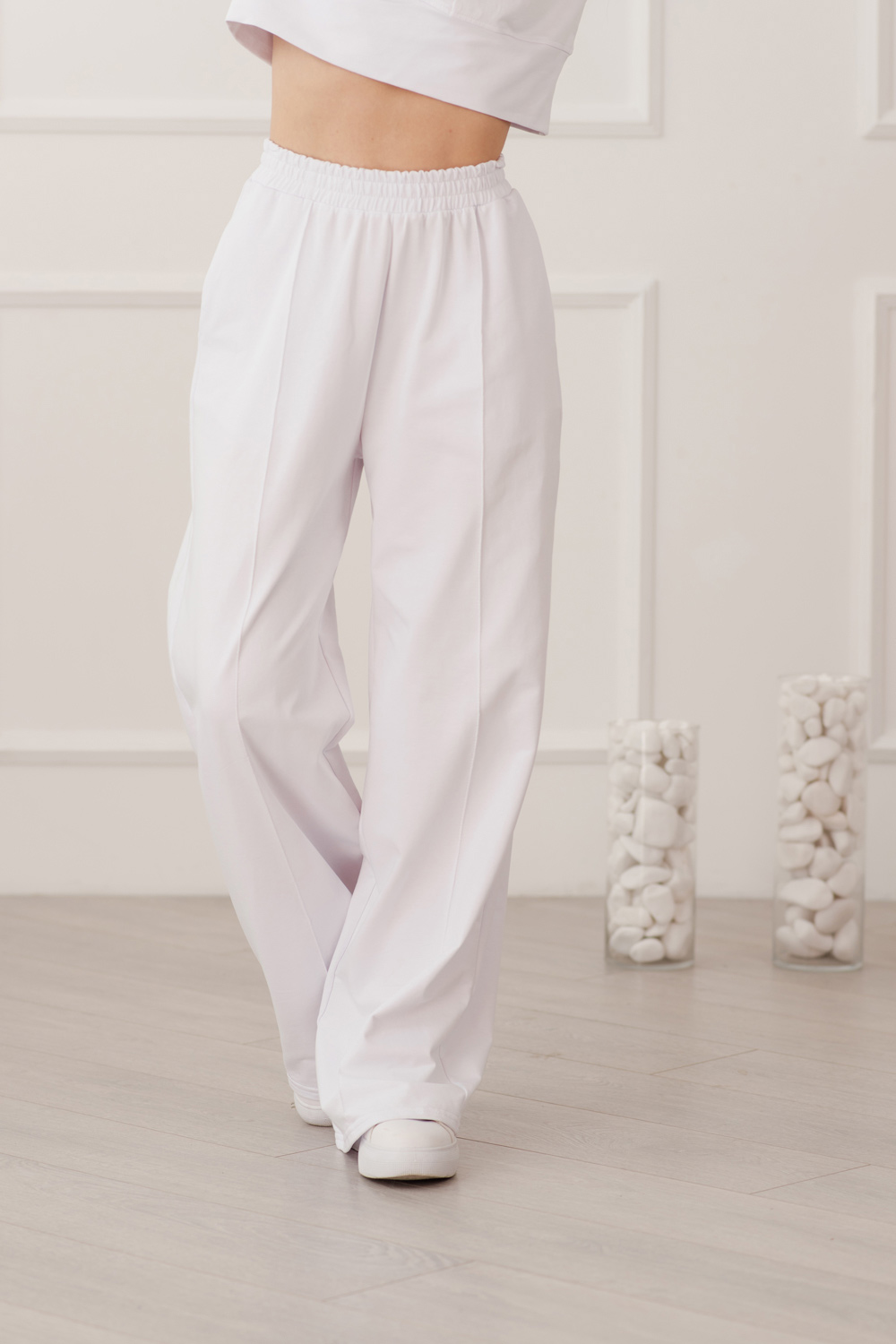 White Wide Leg Sweatpants