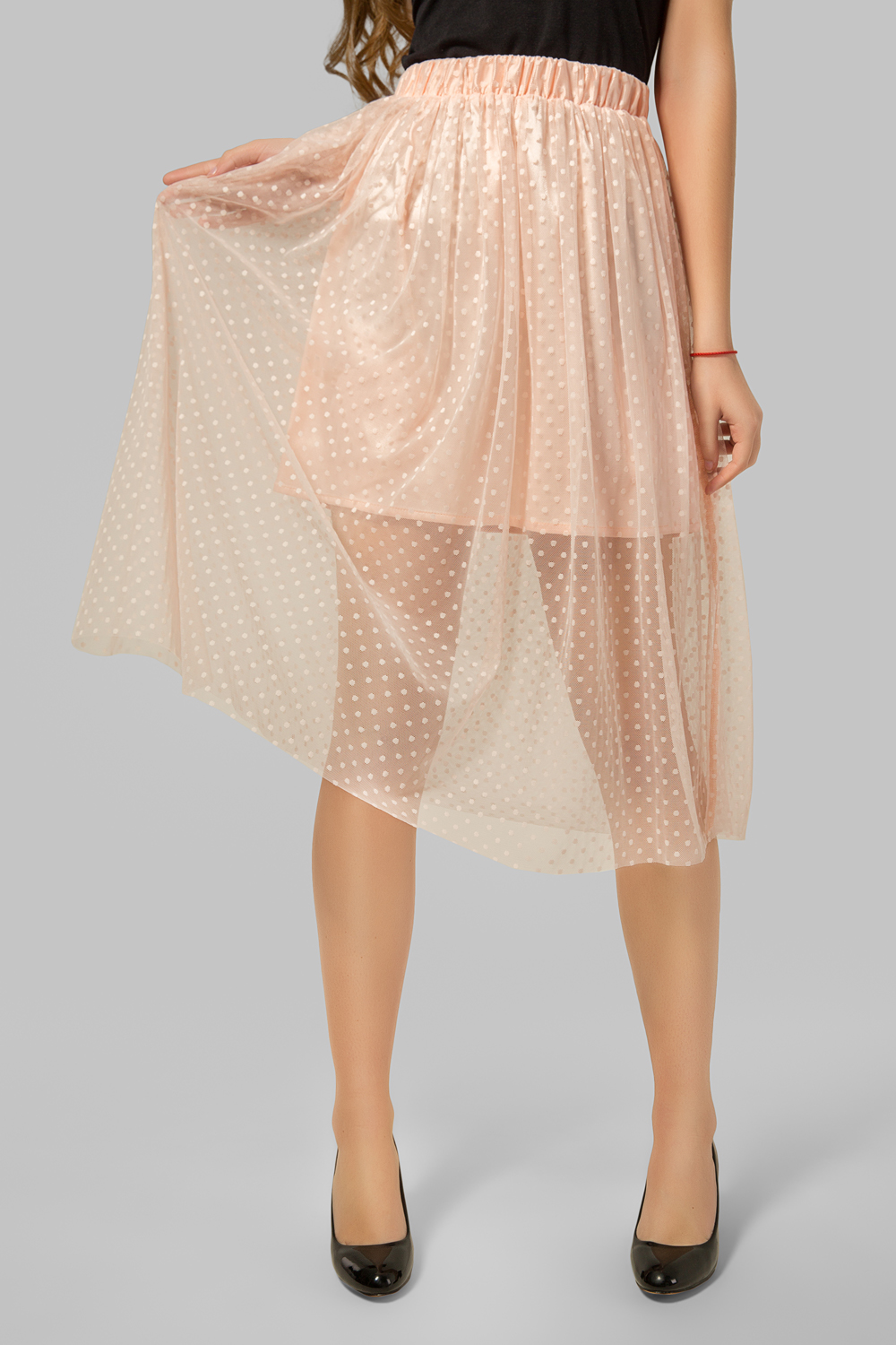 Tutu skirt made of airy tulle in peach colour