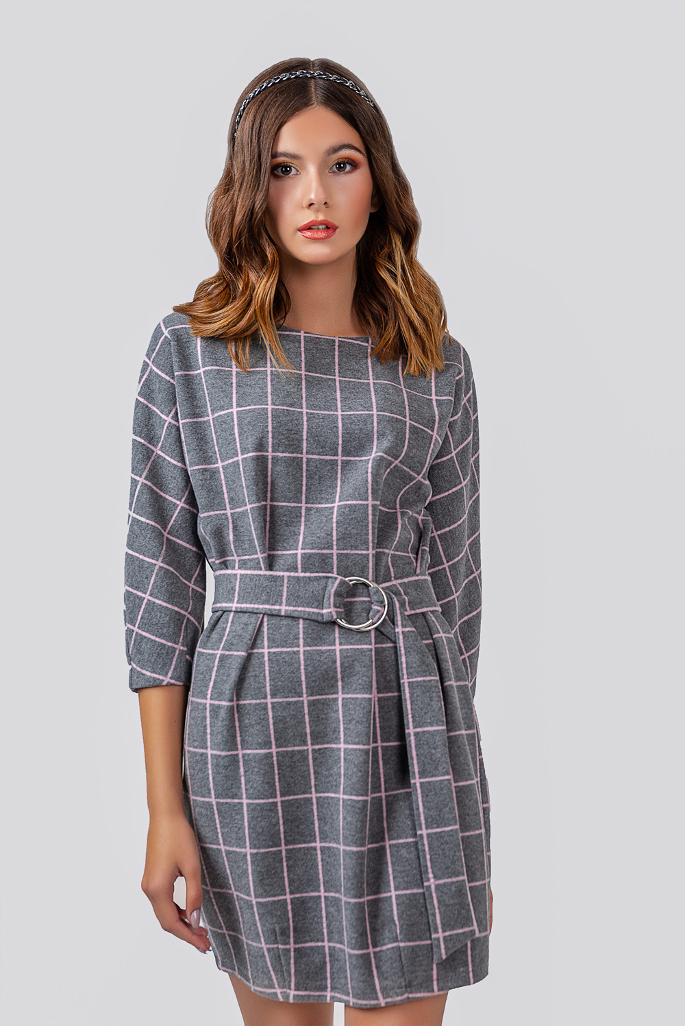 Angora checkered dress