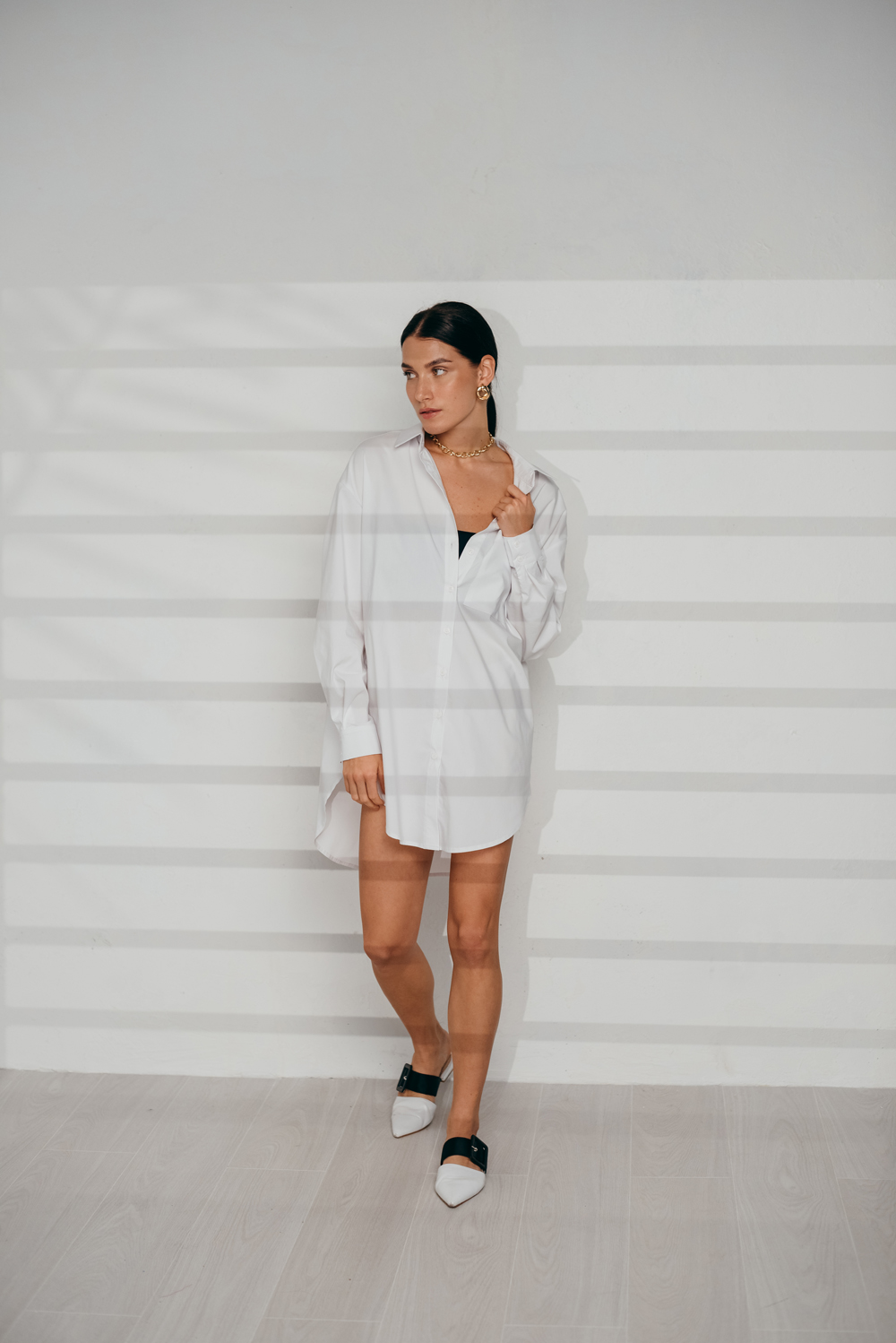 White cotton oversize shirt 