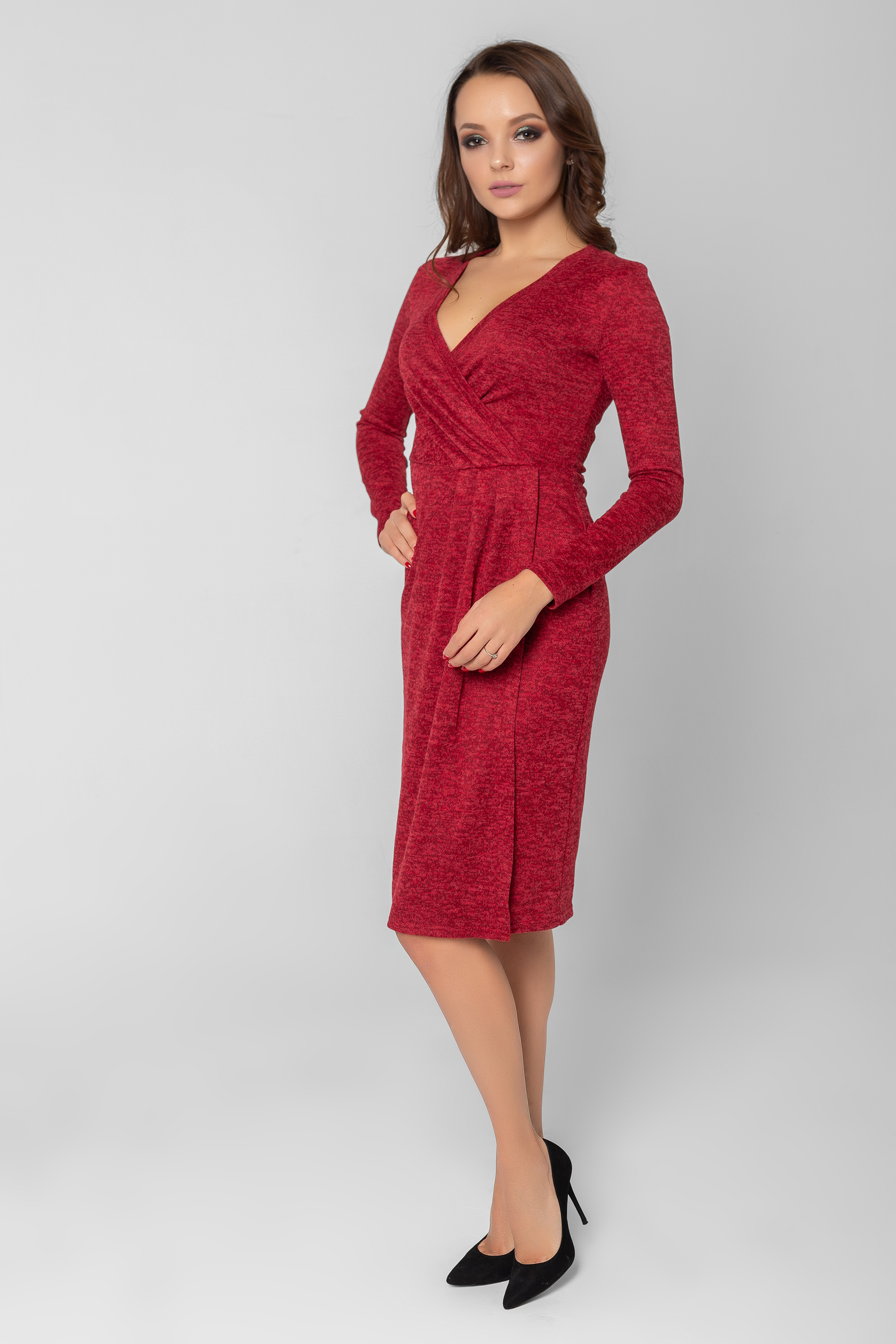 Red long sleeve dress