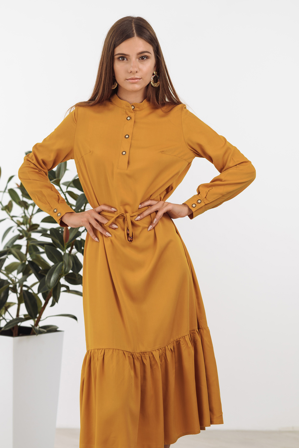 Mustard Cotton Dress