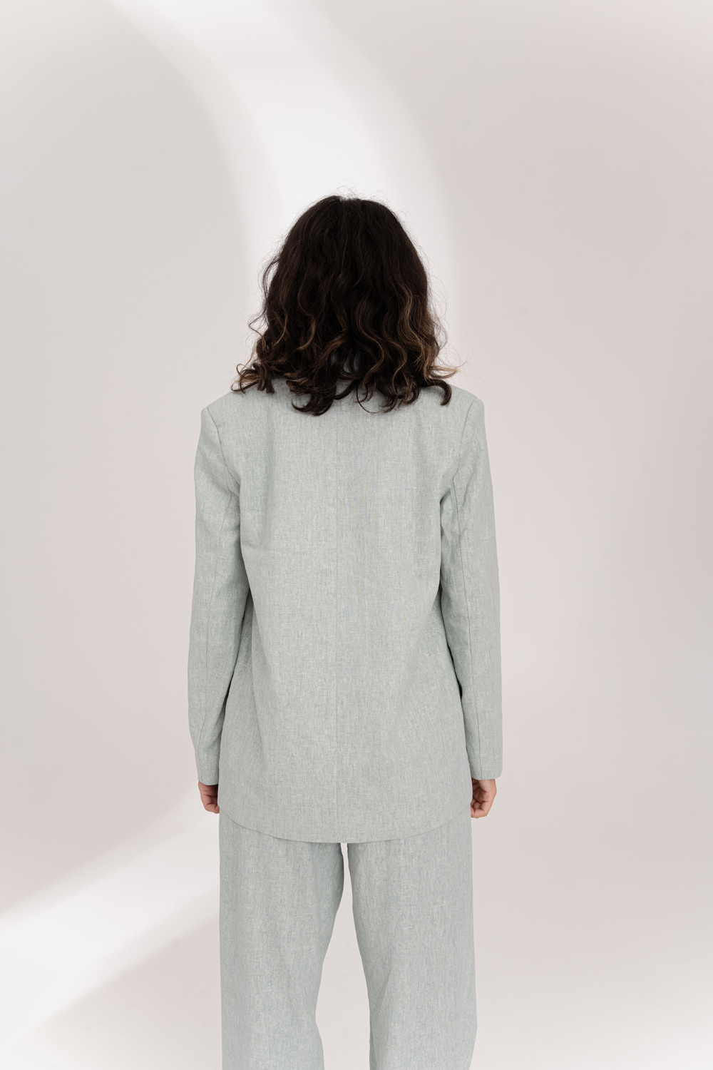 Oversized mint linen jacket