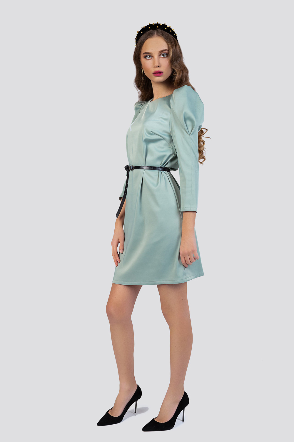 Mint mini dress with belt