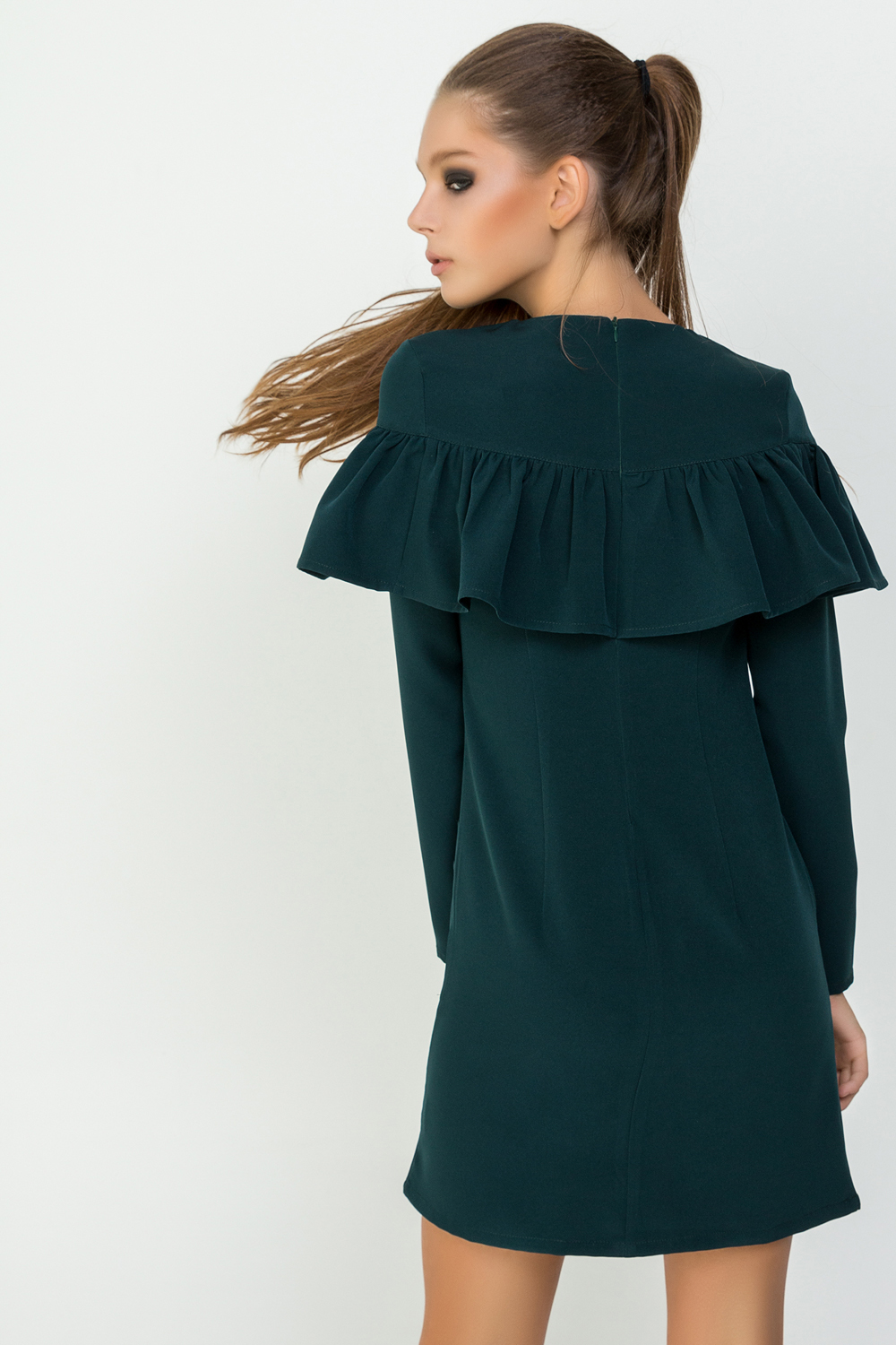 Dress with pine cape