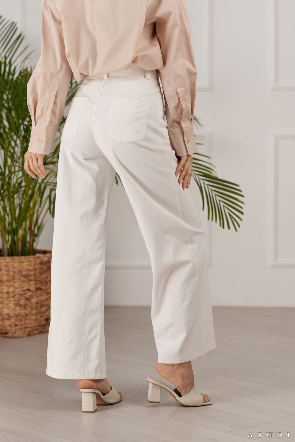 Wide Leg White Jeans