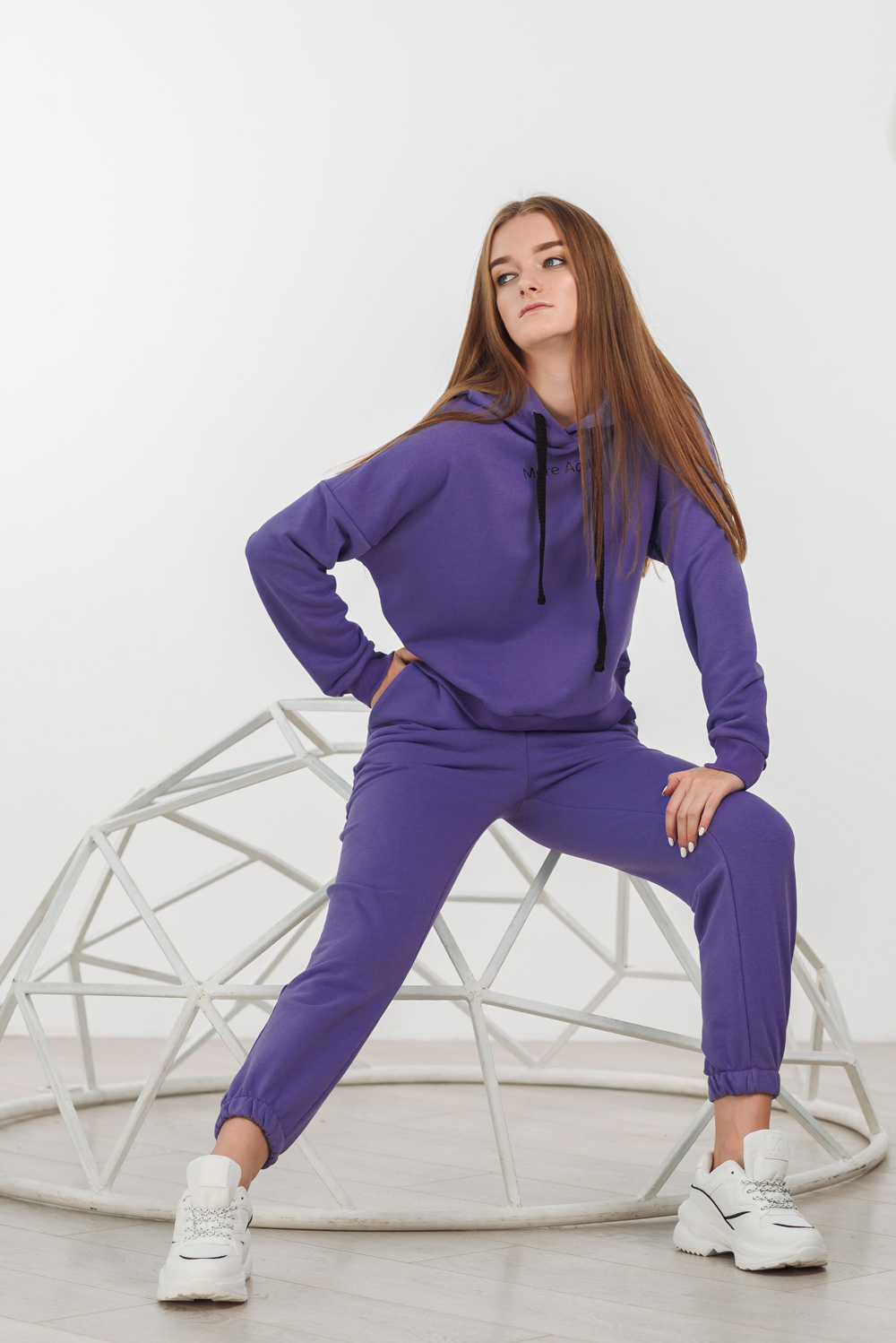 Lavender sweatpants with pockets