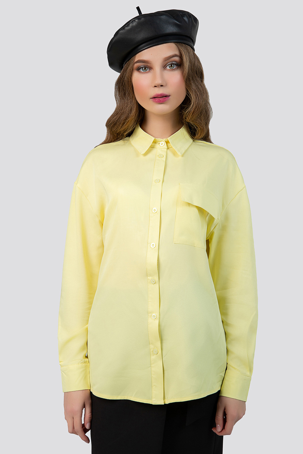 Жёлтая оверсайз рубашка