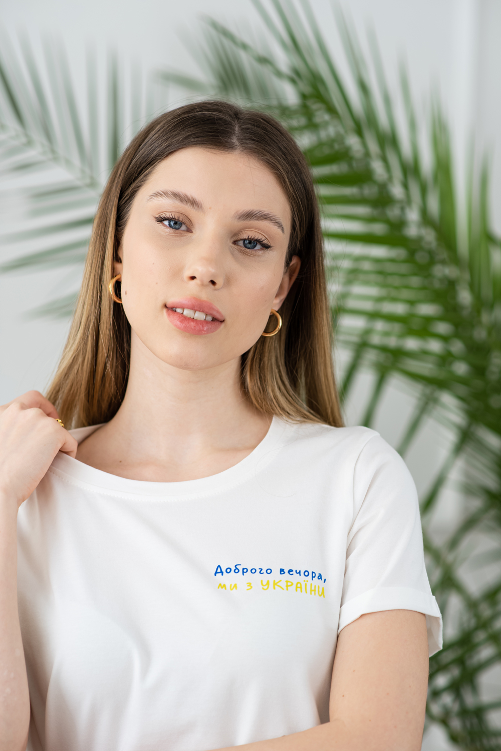 Milk cotton T-shirt «Доброго вечора»