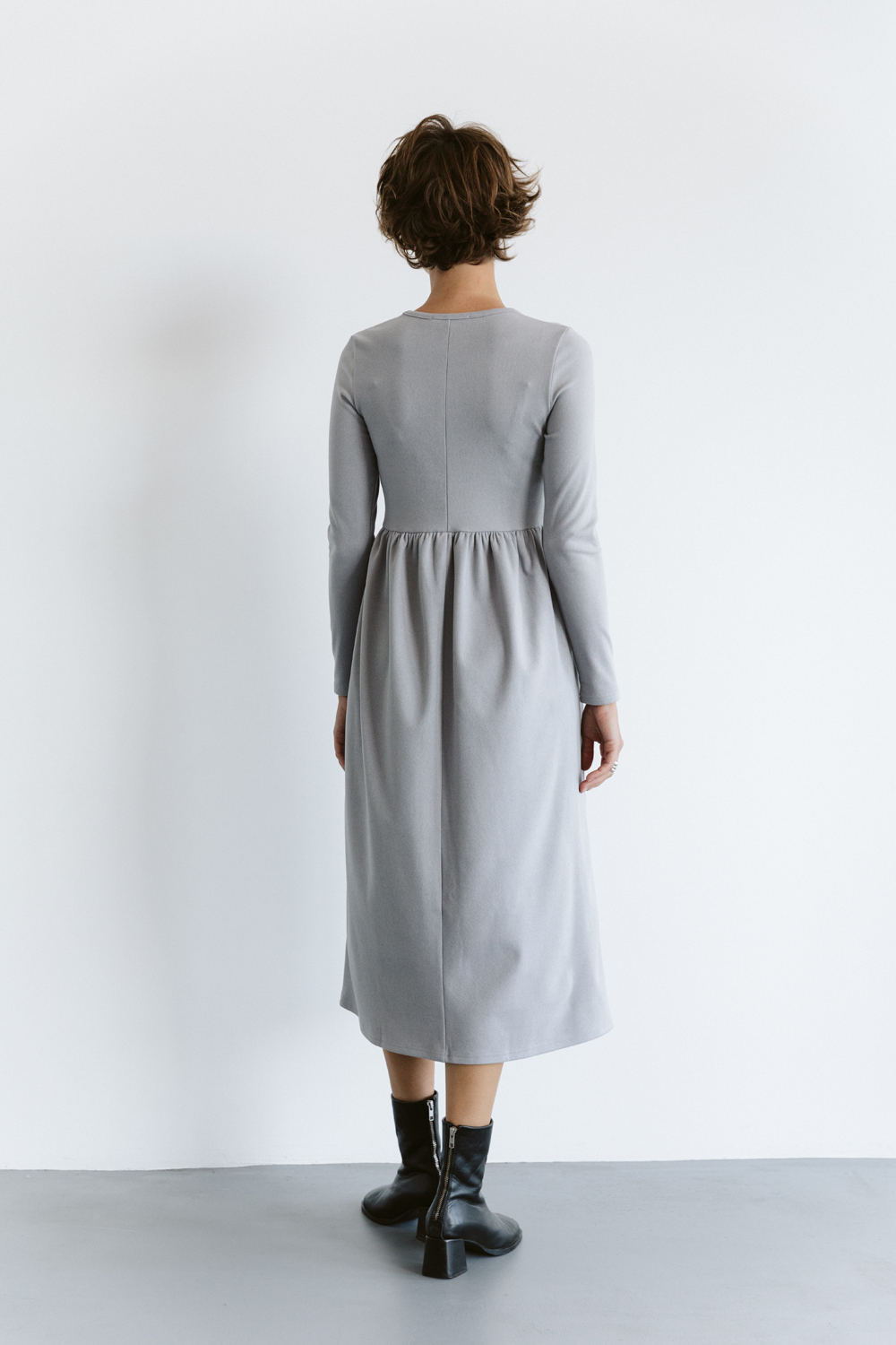 Gray high waist dress