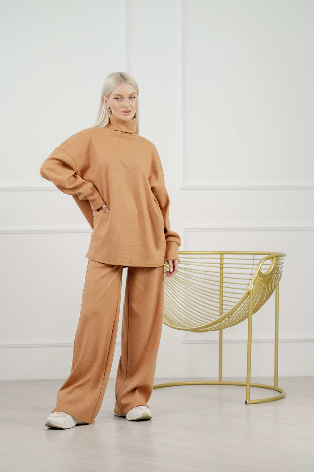 Warm angora suit in color 