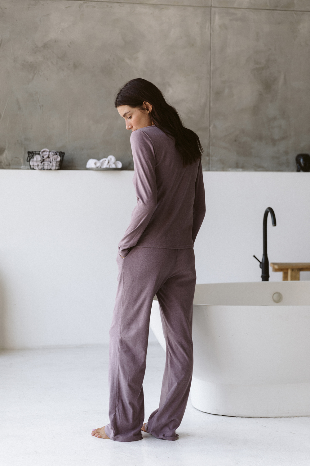 Knitted pajamas with pockets