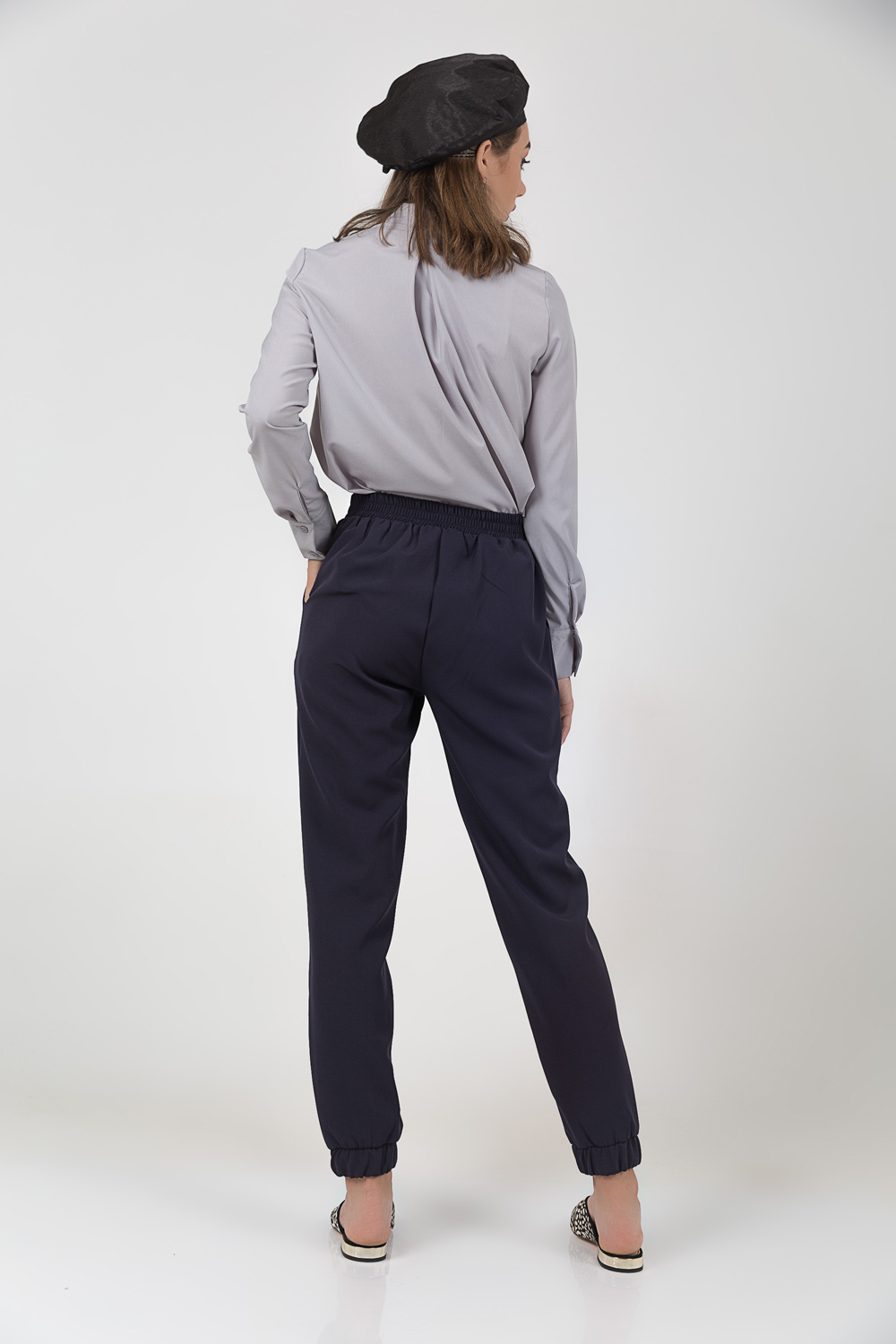 Blue jogger pants with pockets