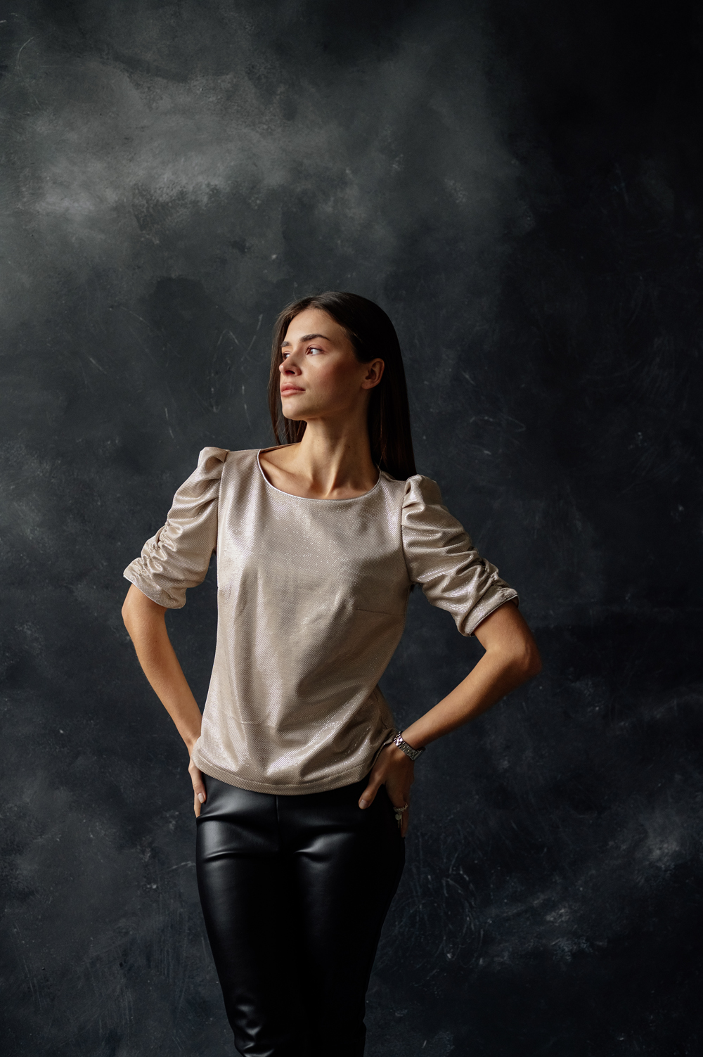 Golden dressy blouse