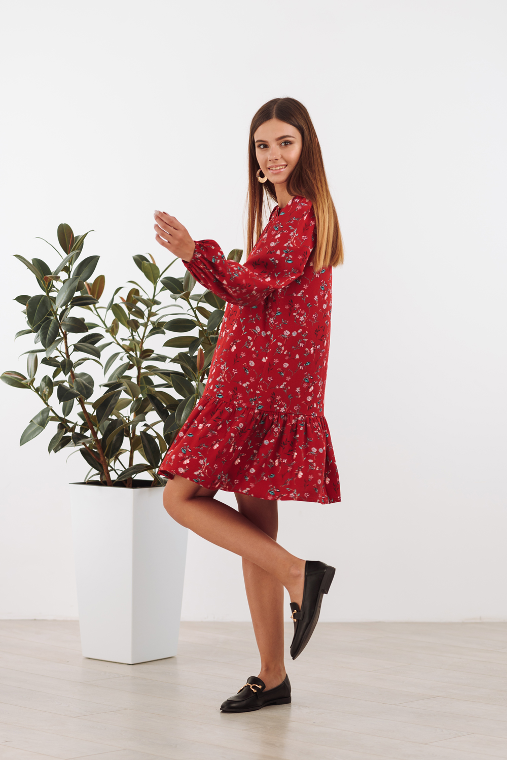 Autumn dress in floral print