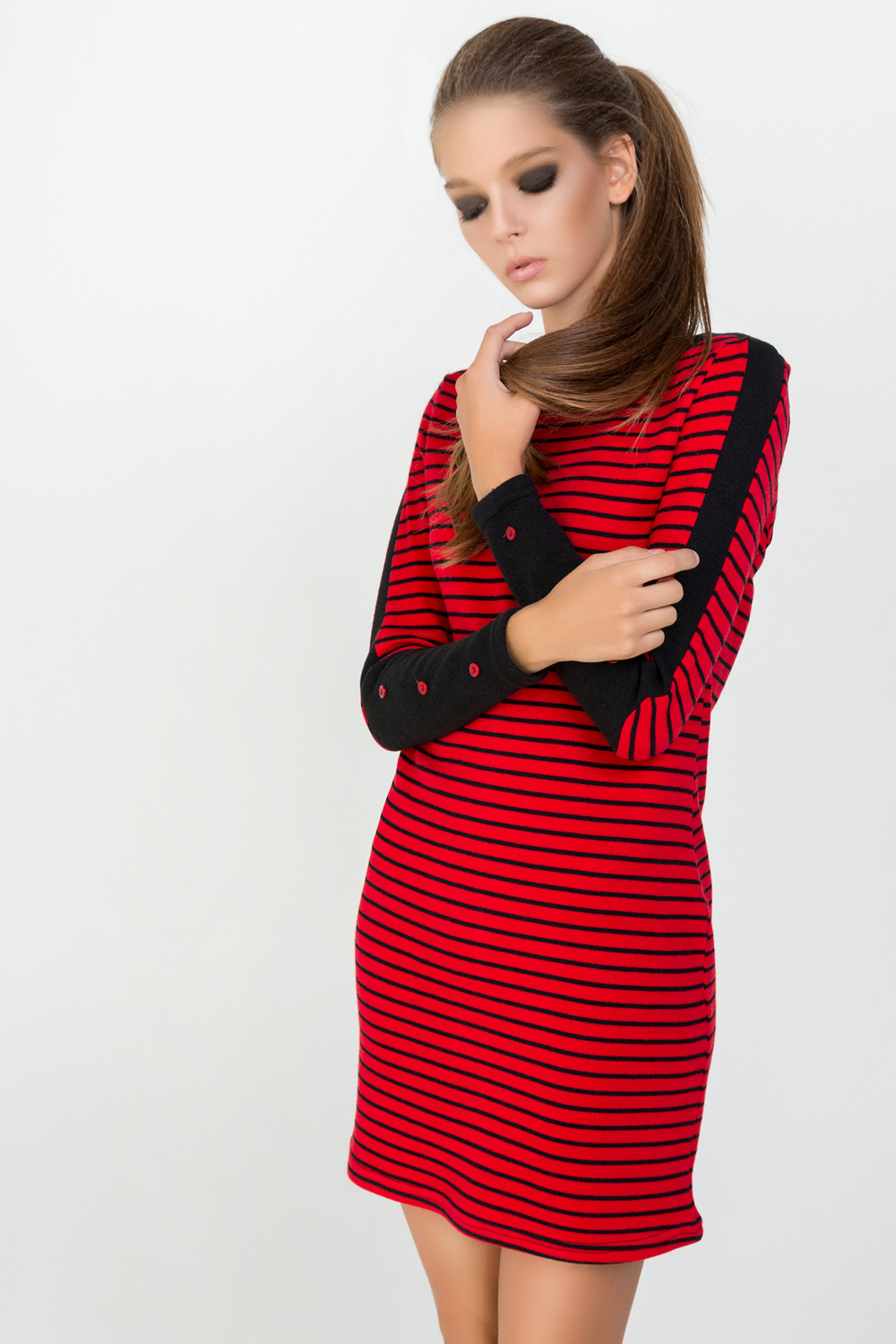 Red striped dress