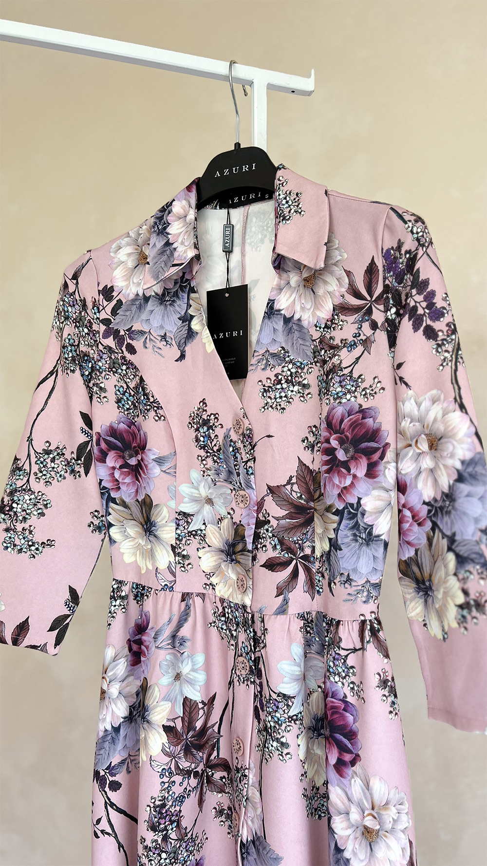 Floral print shirt dress