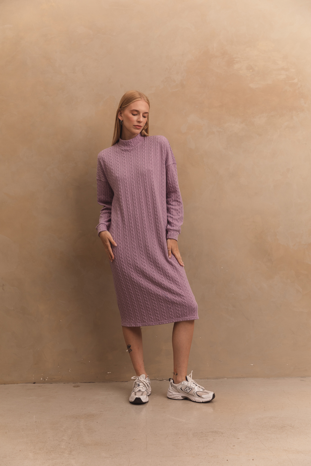 Cozy knitted dress in color 