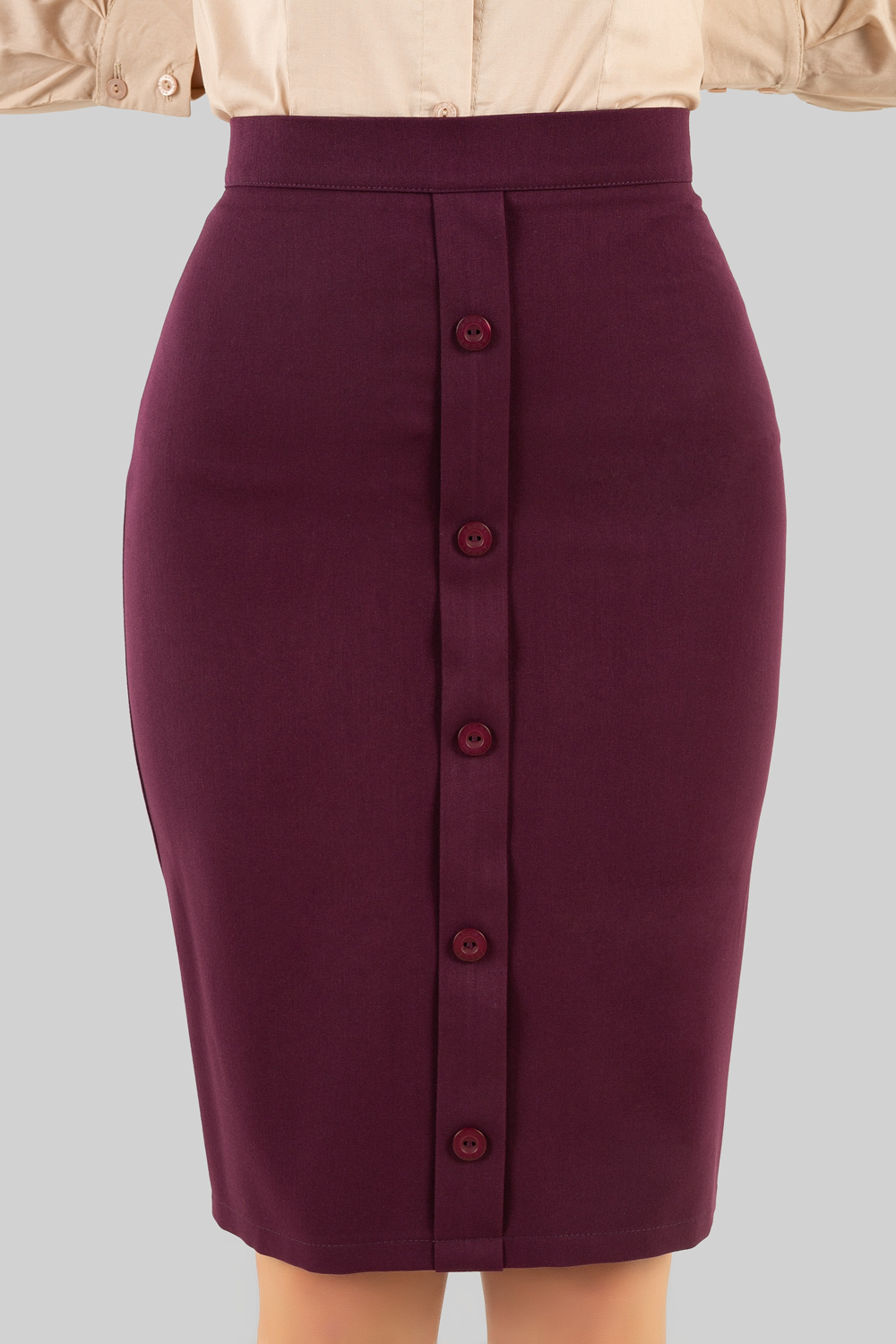 Pencil skirt with buttons