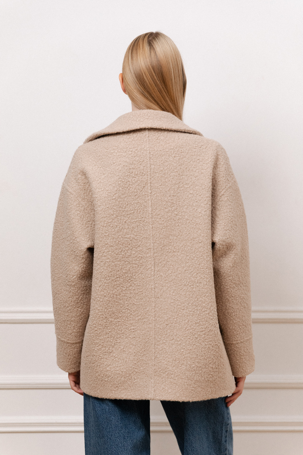 Beige bouclé coat