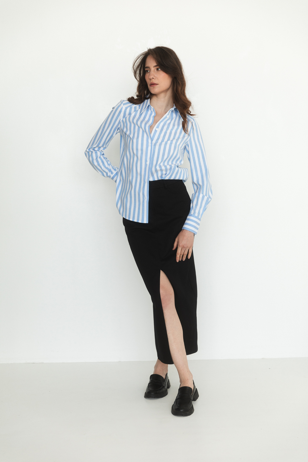 Blue striped blouse