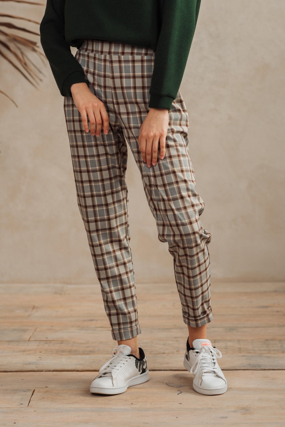Brown check trousers