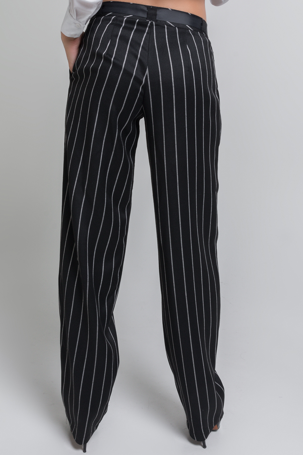 Black striped trousers