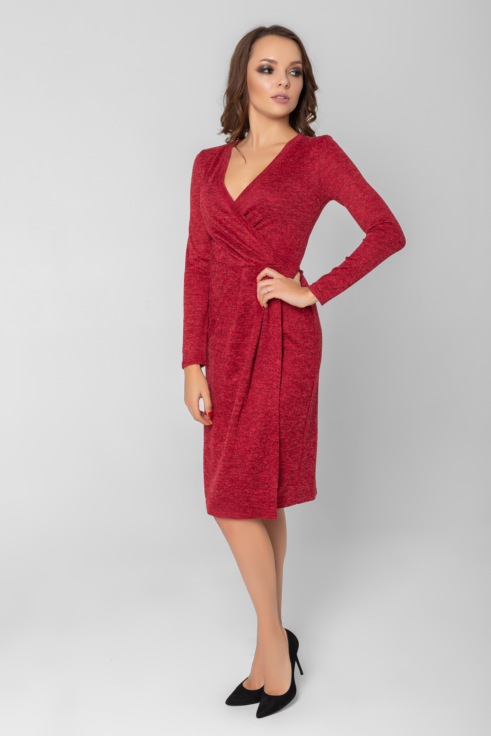 Red long sleeve dress