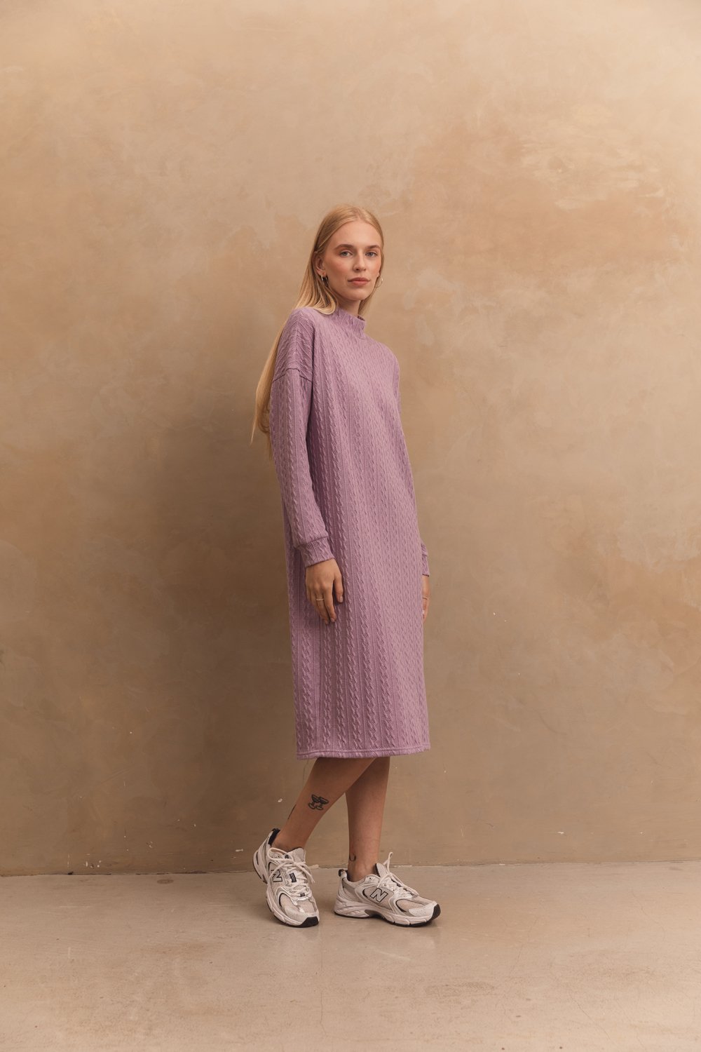Cozy knitted dress in color 