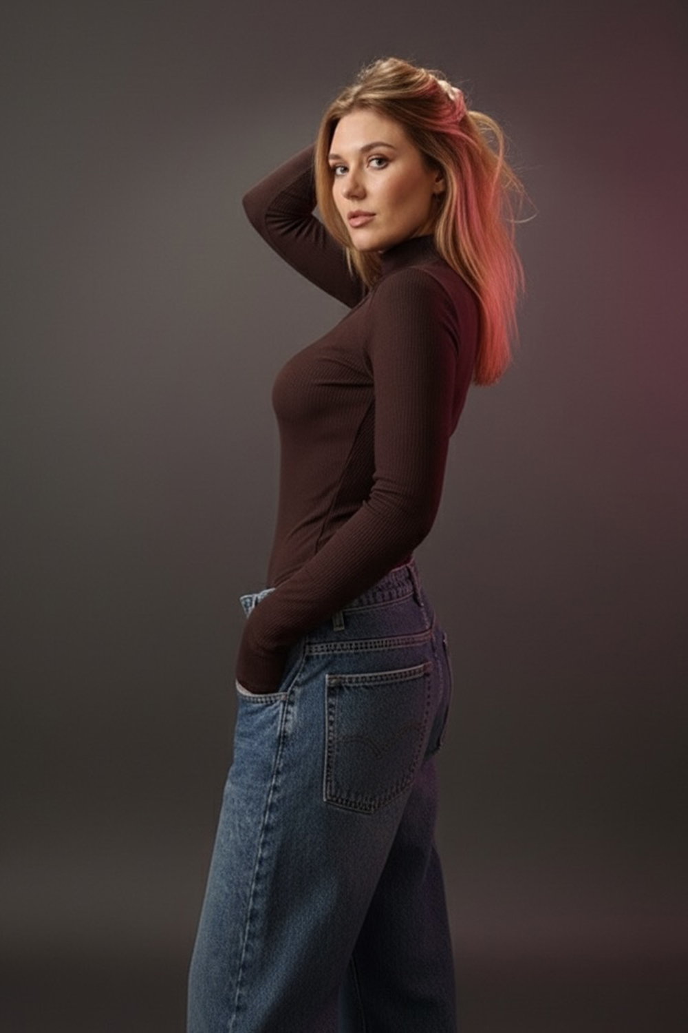 Insulated bodysuit with a high collar in the color