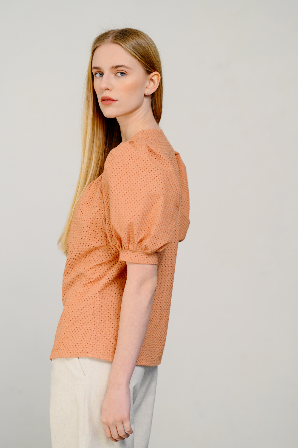 Peach loose fit blouse