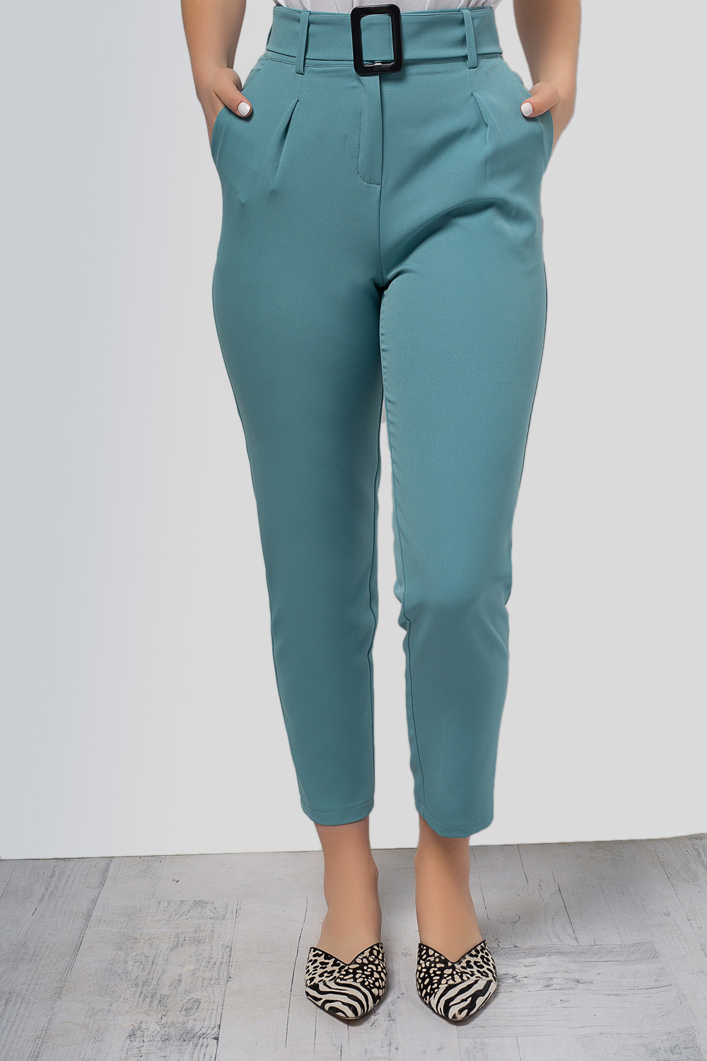 Turquoise High Waist Trousers