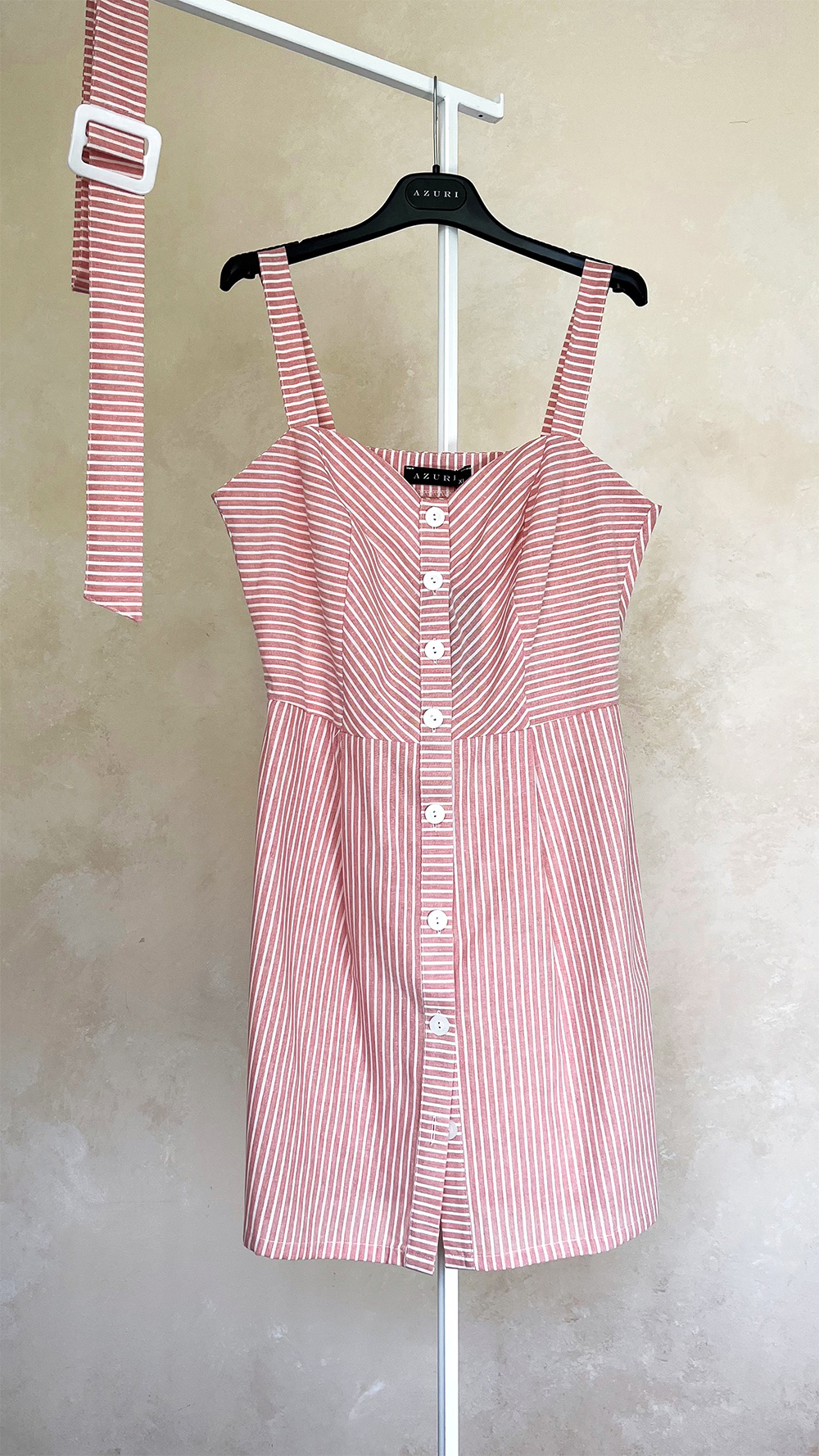 Linen dress with straps