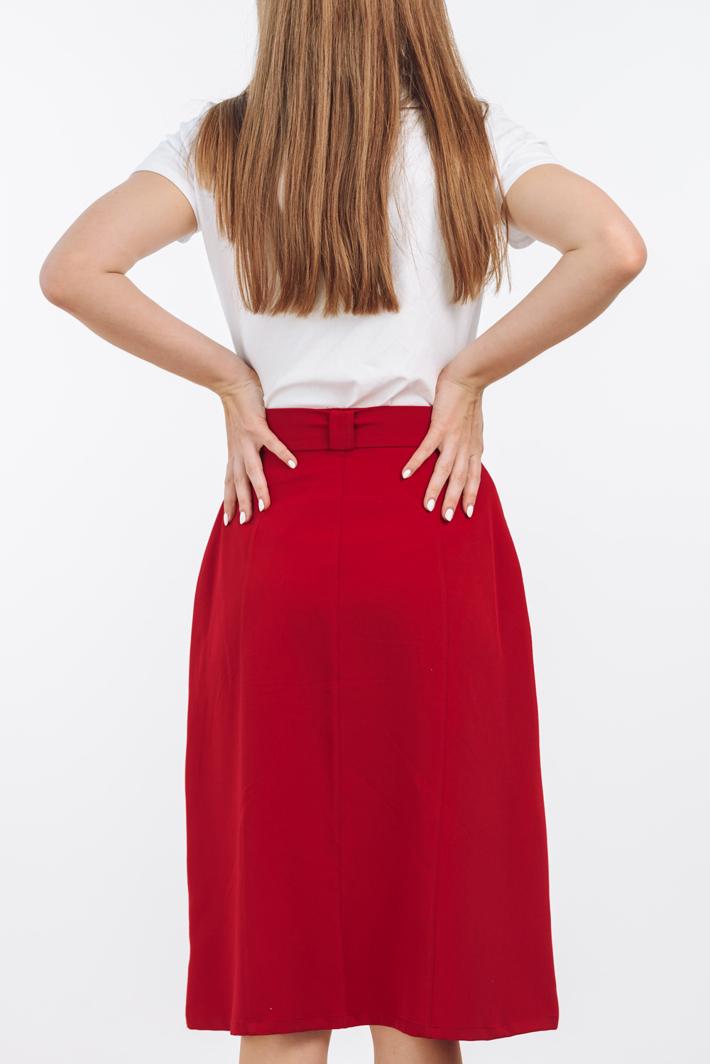 Red skirt with pockets