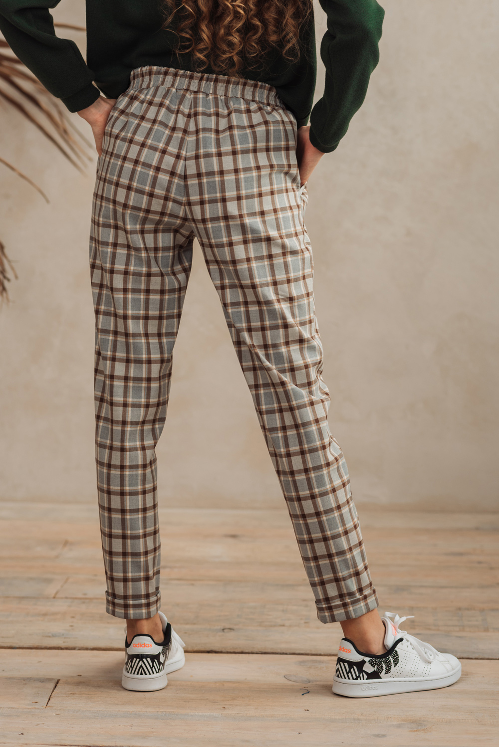 Brown check trousers