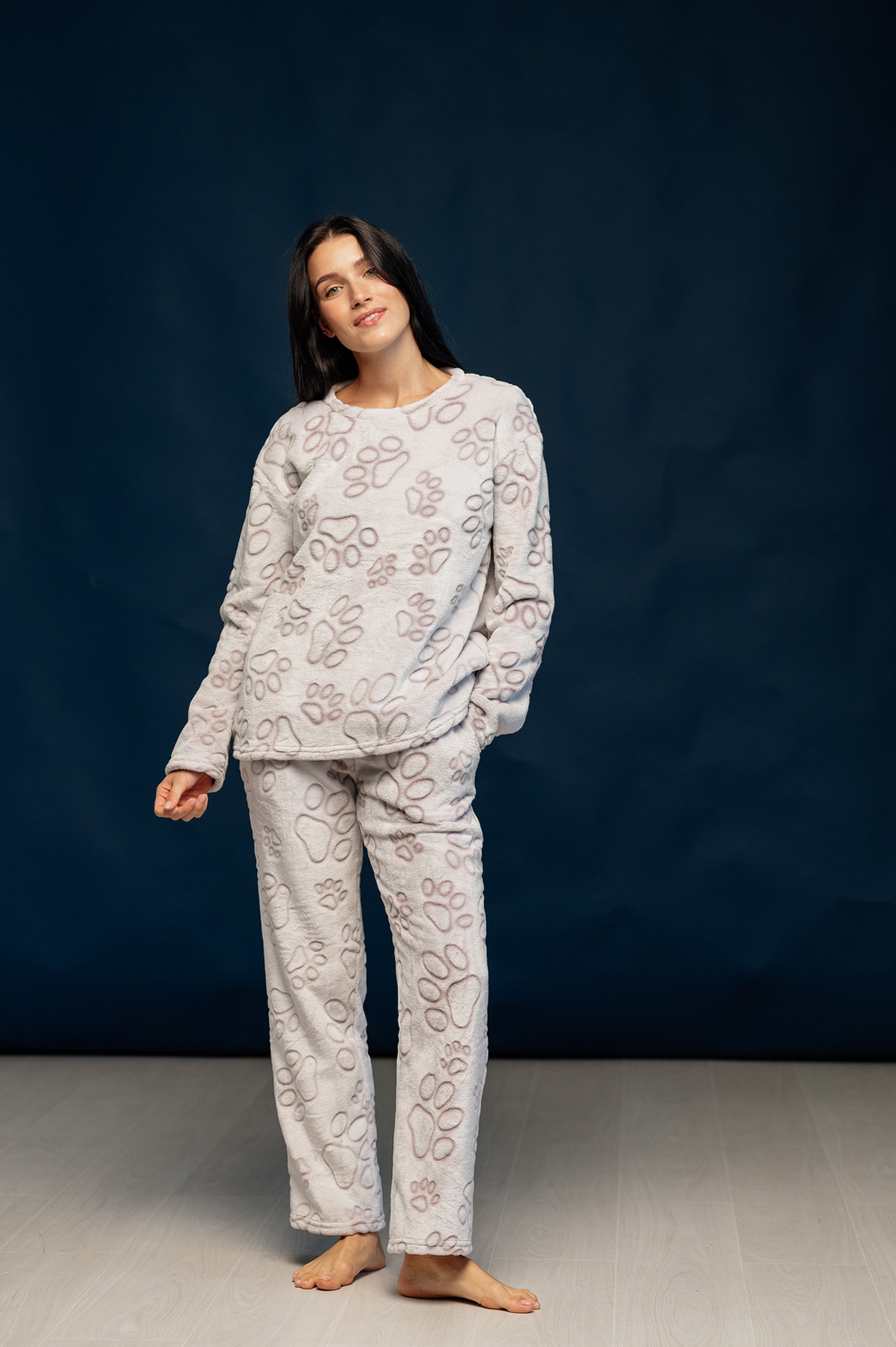 Cozy pajamas in hearts print