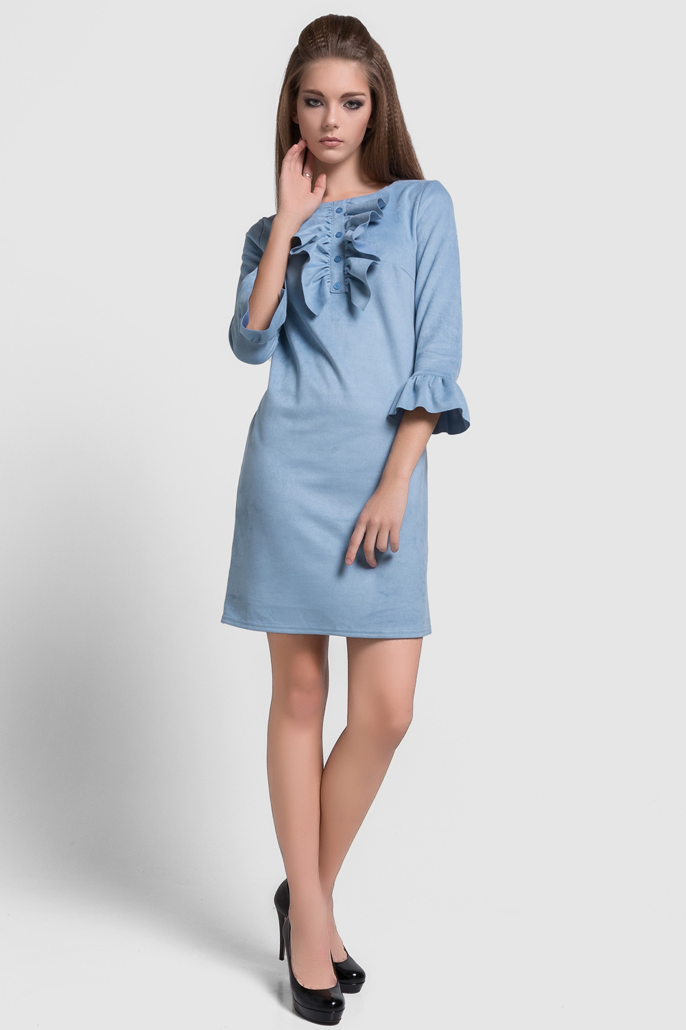 Suede dress Autumn-Sky