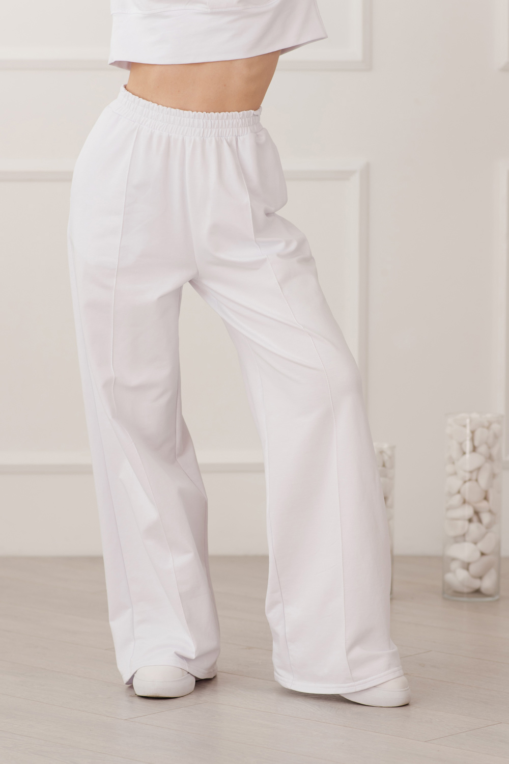 White Wide Leg Sweatpants