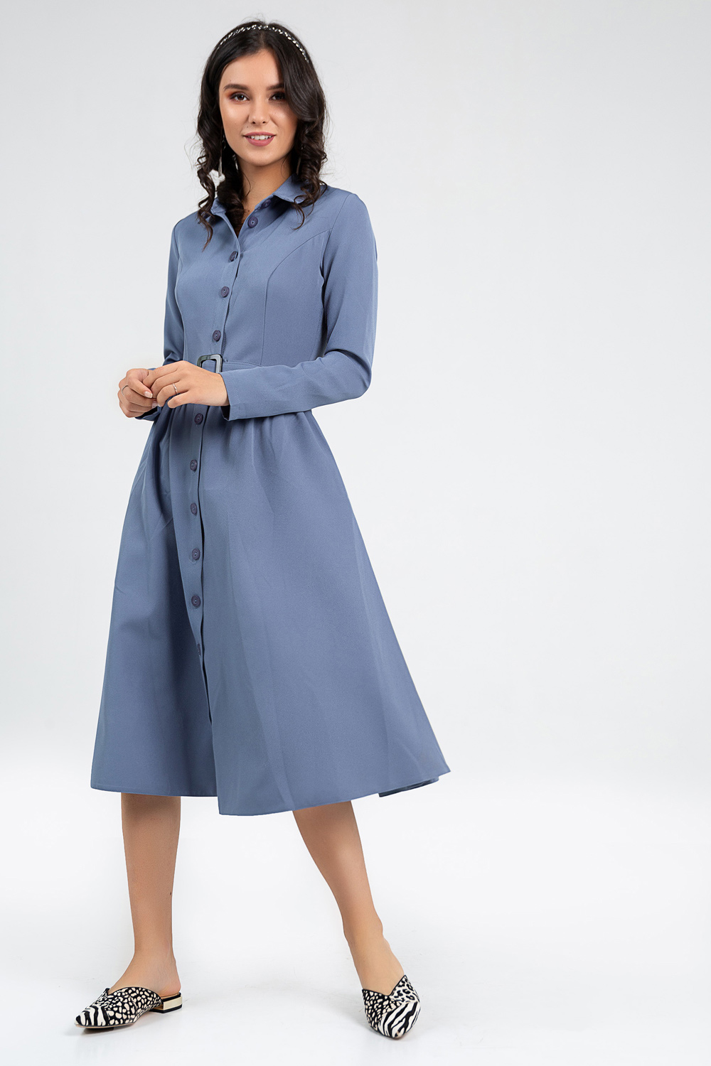 Dress-shirt with a full skirt