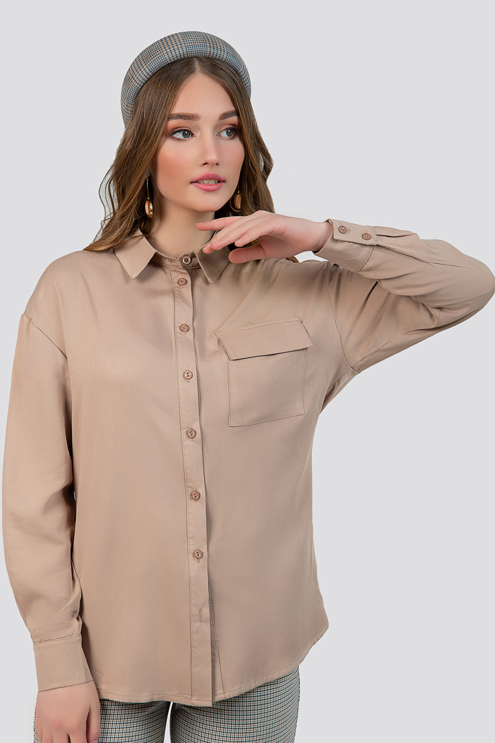 Beige oversized shirt