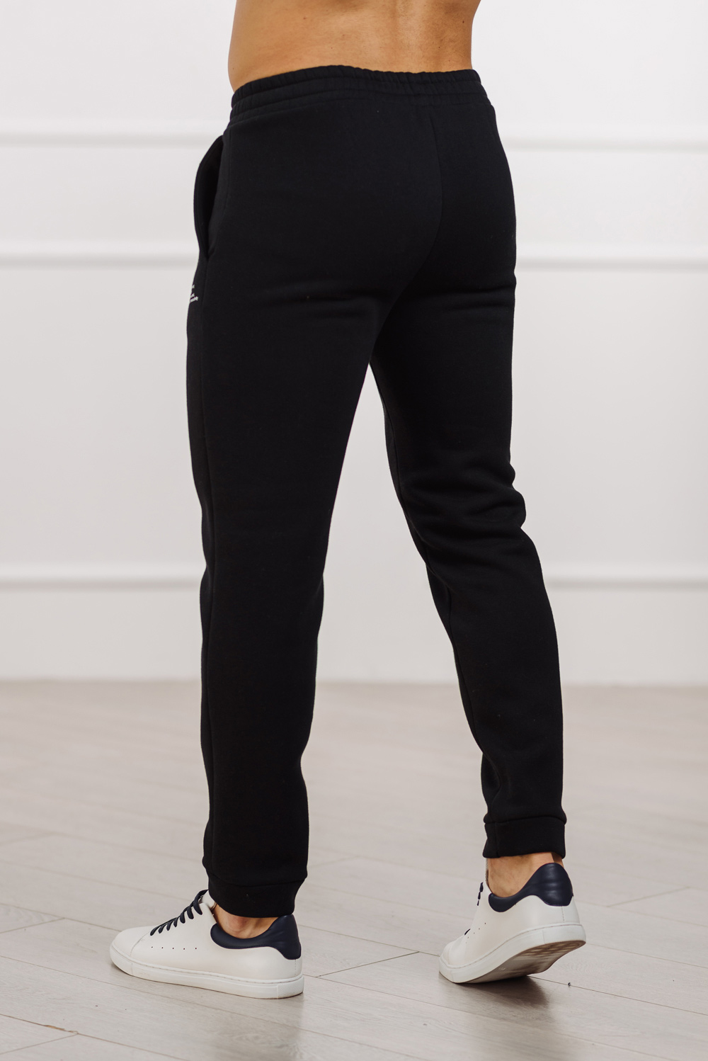 Black elasticated track pants