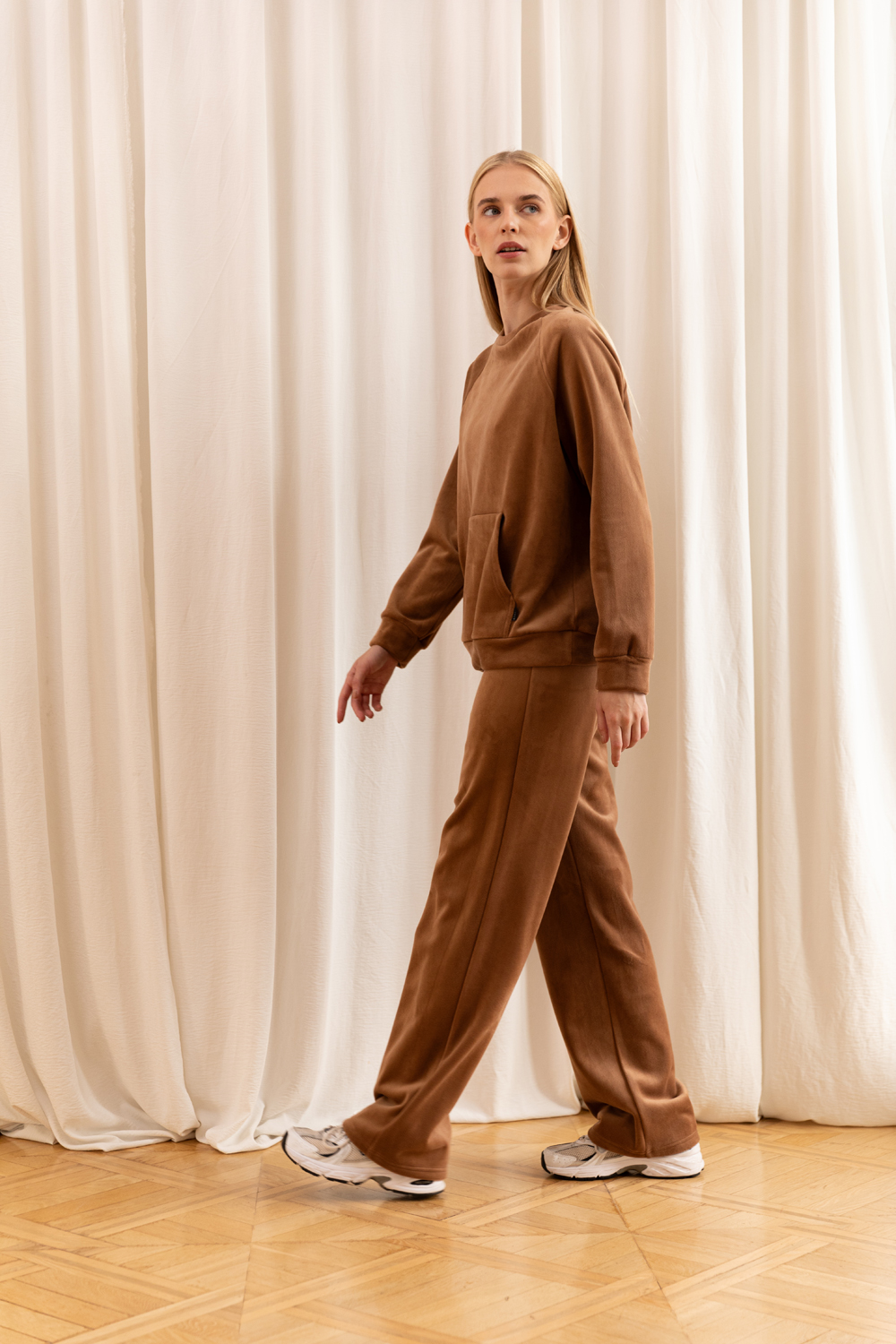 Brown walking suit