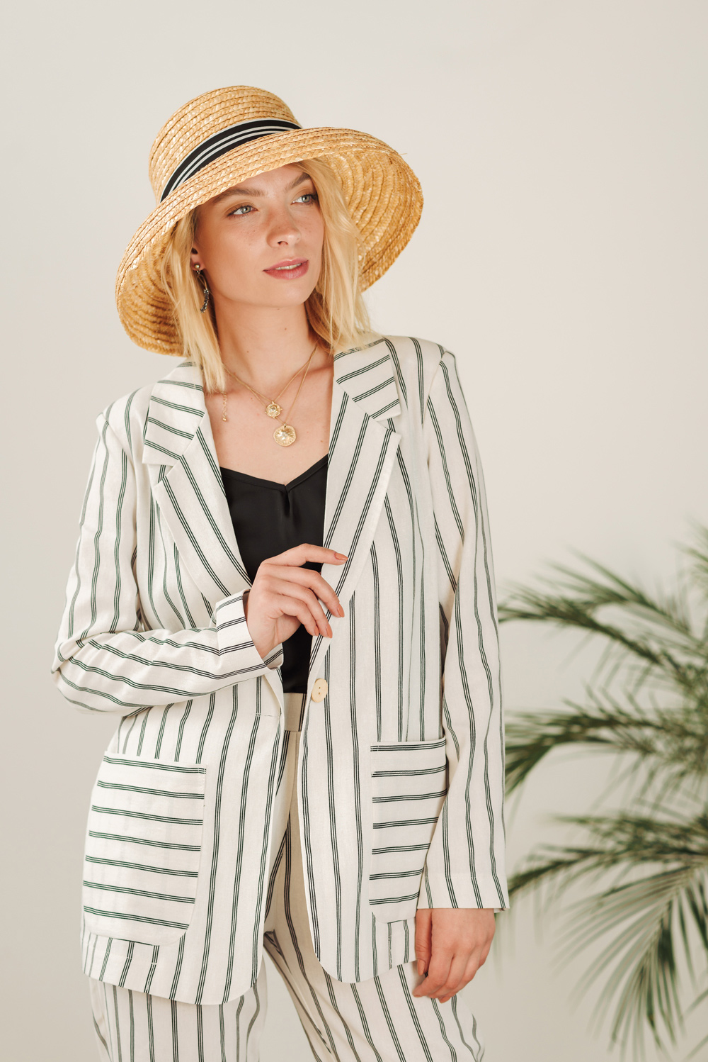 White summer striped jacket