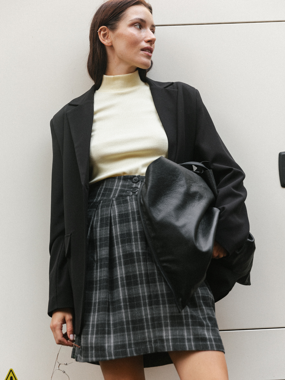 Plaid Graphite Mini Skirt