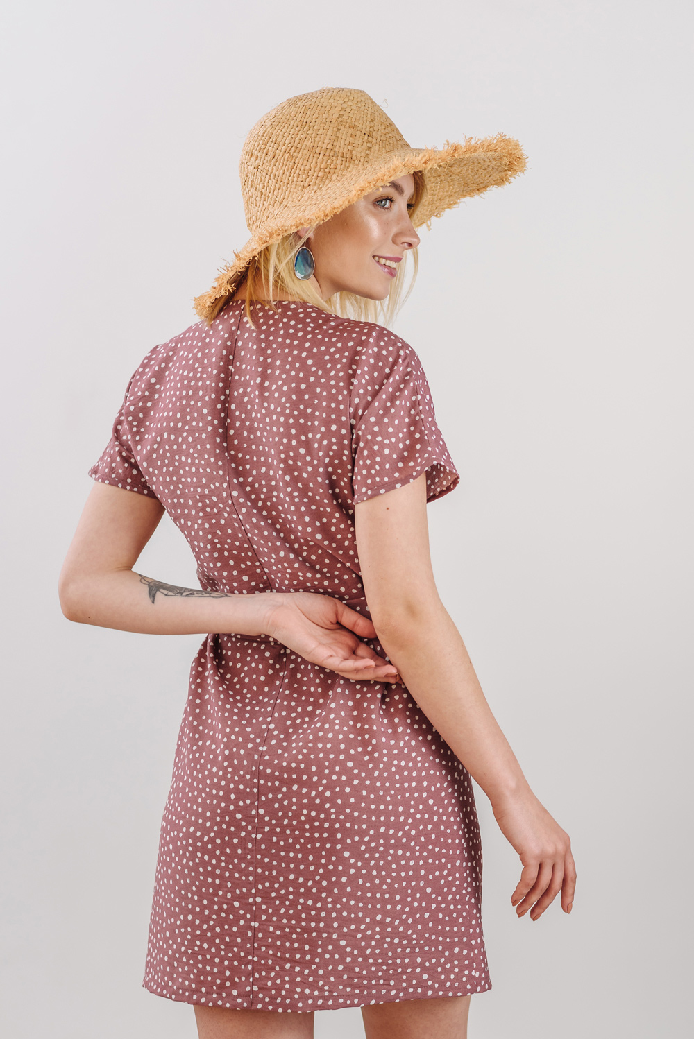 Short polka dot summer dress