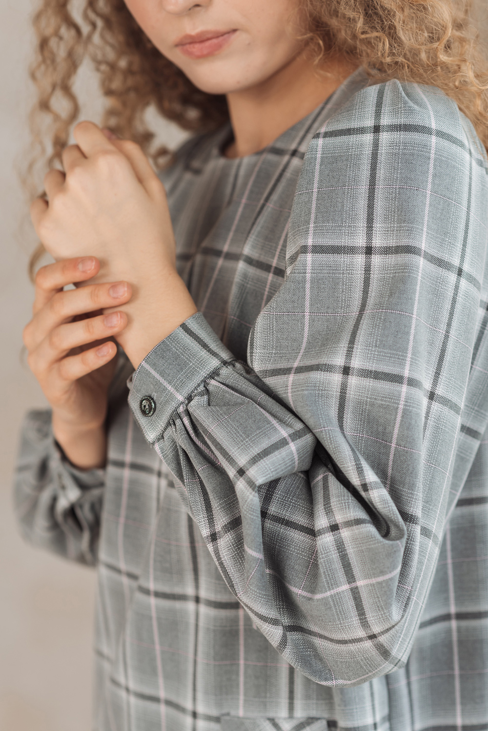 Checkered dress with pockets