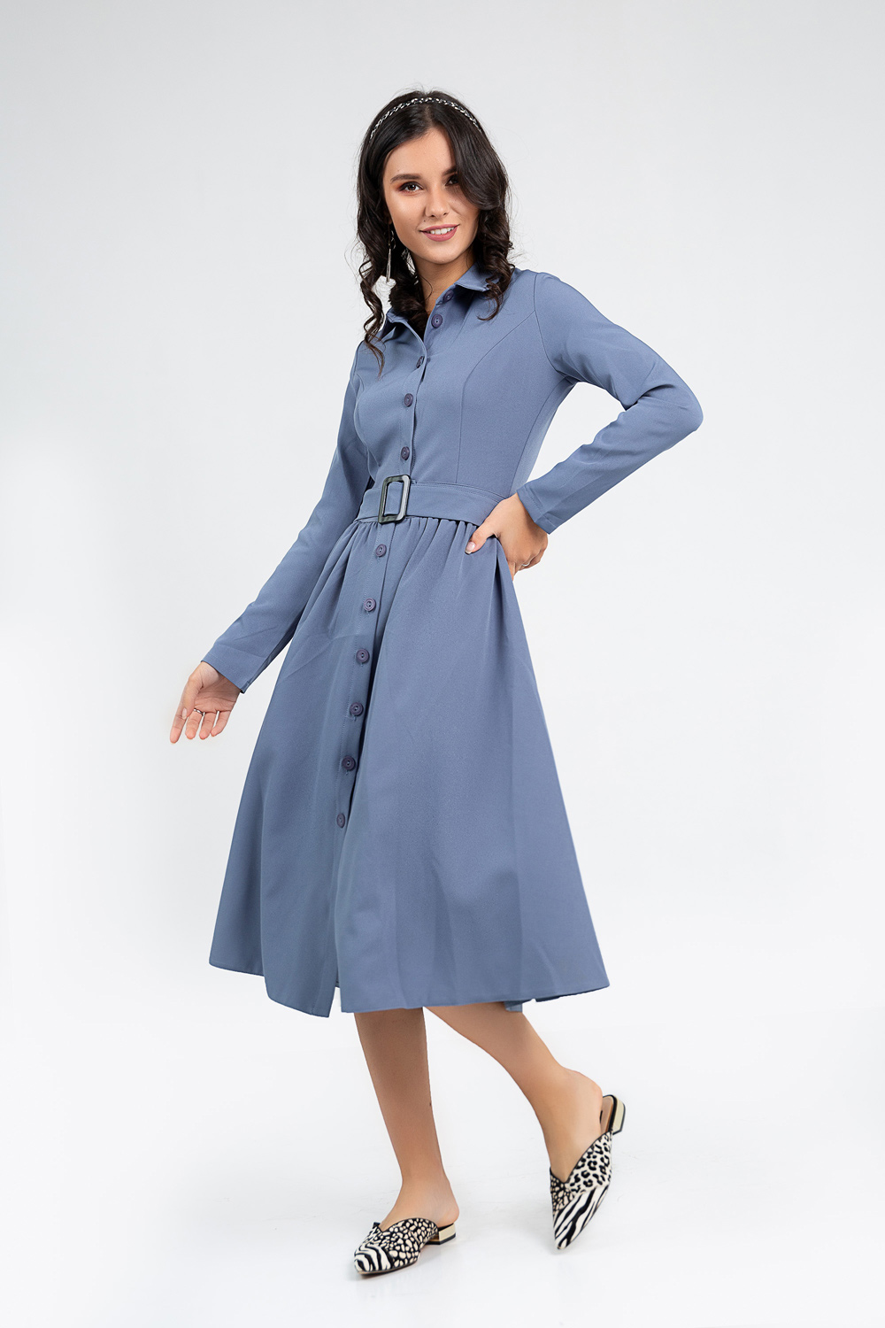 Dress-shirt with a full skirt